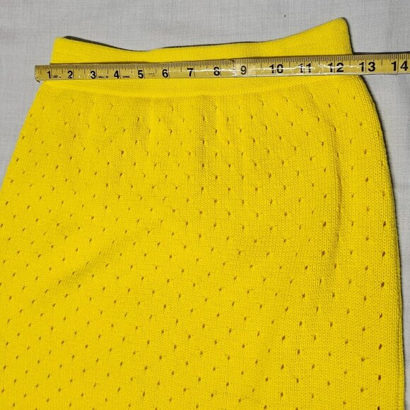 Callahan Knitwear Jada Midi Skirt Women Size XS Bright Yellow - Picture 6 of 10